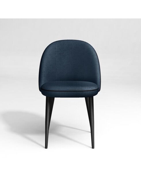 2 Chaises Kent Tissus Pieds Noirs mat bleu/noir - 79.5x51x54 cm