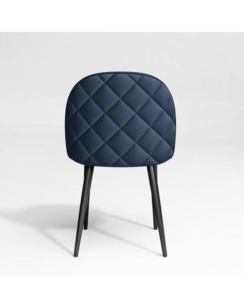 2 Chaises Kent Tissus Pieds Noirs mat bleu/noir - 79.5x51x54 cm