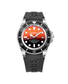 Montre Automatique Homme Tabarca en Caoutchouc noir/orange