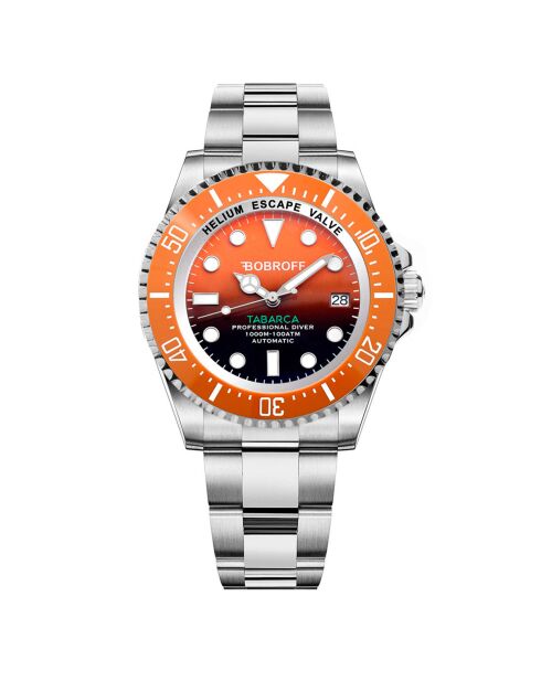 Montre Automatique Homme Tabarca en Acier argenté/orange
