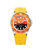 Montre Automatique Homme en Silicone jaune/orange