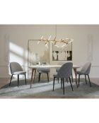 2 Chaises Kent Tissus Pieds Noirs mat gris clair - 79.5x51x54 cm