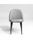 2 Chaises Kent Tissus Pieds Noirs mat gris clair - 79.5x51x54 cm