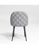 2 Chaises Kent Tissus Pieds Noirs mat gris clair - 79.5x51x54 cm