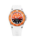 Montre Automatique Homme Tabarca en Caoutchouc blanc/orange