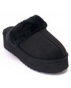 Chaussons fourrés en Cuir Nubuck Sabina noirs