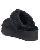 Chaussons fourrés en Cuir Nubuck Sabina noirs