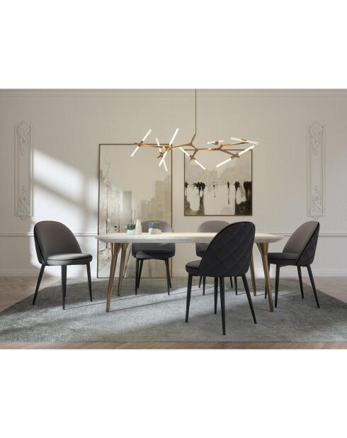 2 Chaises Kent Tissus Pieds Noirs mat gris anthracite/noir - 79.5x51x54 cm