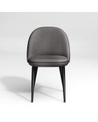 2 Chaises Kent Tissus Pieds Noirs mat gris anthracite/noir - 79.5x51x54 cm