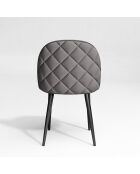 2 Chaises Kent Tissus Pieds Noirs mat gris anthracite/noir - 79.5x51x54 cm