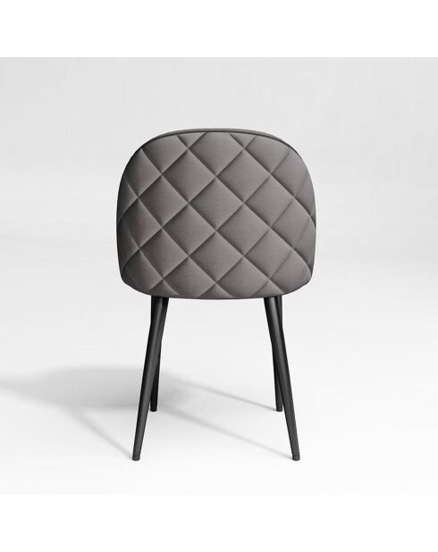 2 Chaises Kent Tissus Pieds Noirs mat gris anthracite/noir - 79.5x51x54 cm