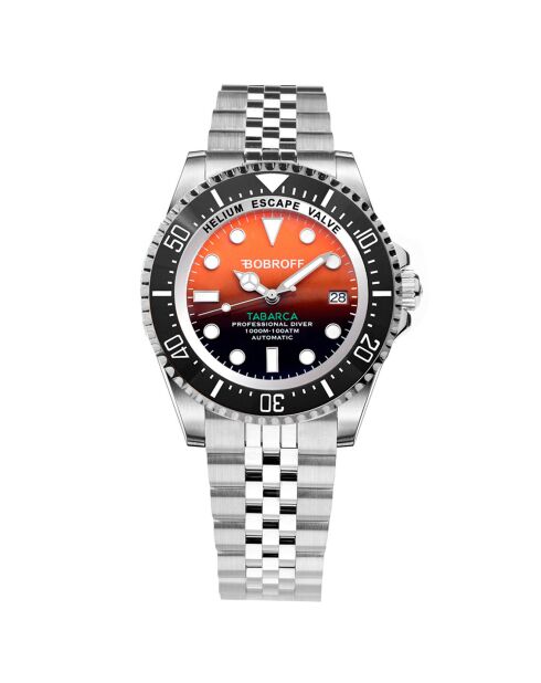 Montre Automatique Homme Tabarca en Acier argenté/orange