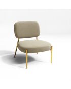 Petit Fauteuil Mona Velours beige - 77.5x65x70.5 cm