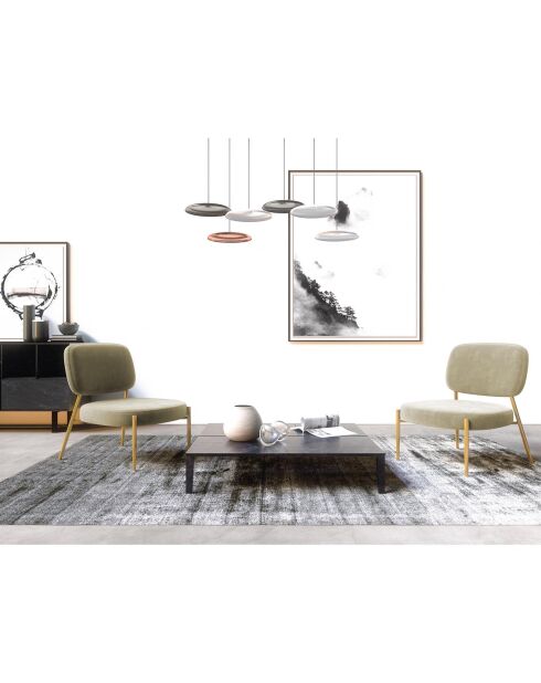 Petit Fauteuil Mona Velours beige - 77.5x65x70.5 cm