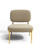 Petit Fauteuil Mona Velours beige - 77.5x65x70.5 cm