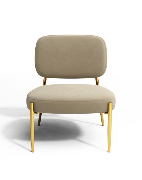 Petit Fauteuil Mona Velours beige - 77.5x65x70.5 cm