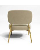 Petit Fauteuil Mona Velours beige - 77.5x65x70.5 cm