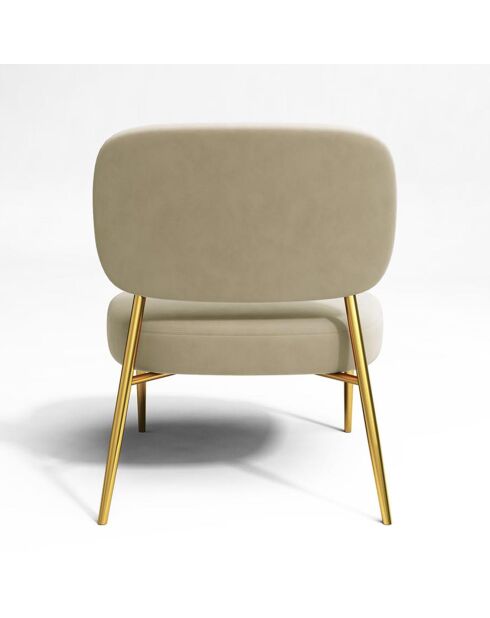 Petit Fauteuil Mona Velours beige - 77.5x65x70.5 cm