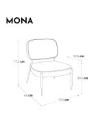 Petit Fauteuil Mona Velours beige - 77.5x65x70.5 cm