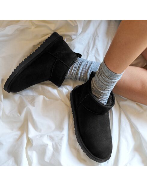 Boots fourrées en Cuir Nubuck Rita noires