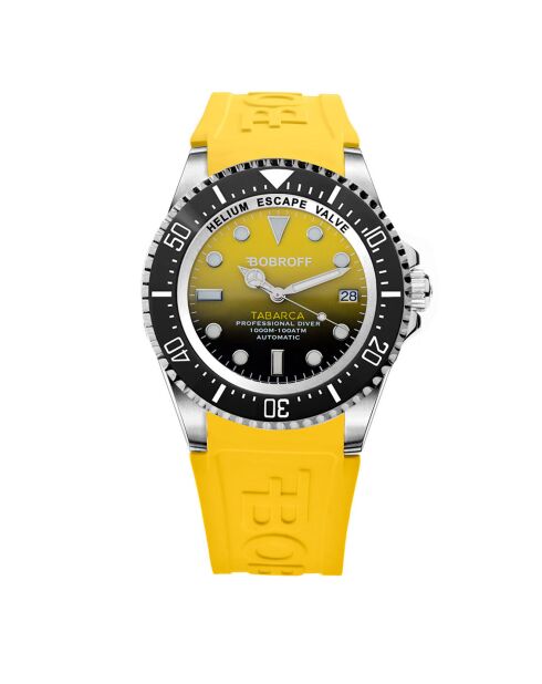 Montre Automatique Homme en Silicone jaune