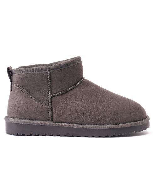 Boots fourrées en Cuir Nubuck Rita grises