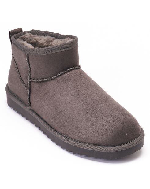 Boots fourrées en Cuir Nubuck Rita grises