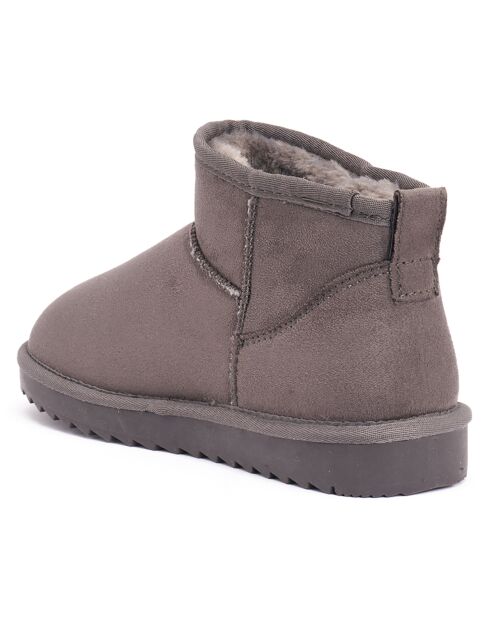 Boots fourrées en Cuir Nubuck Rita grises