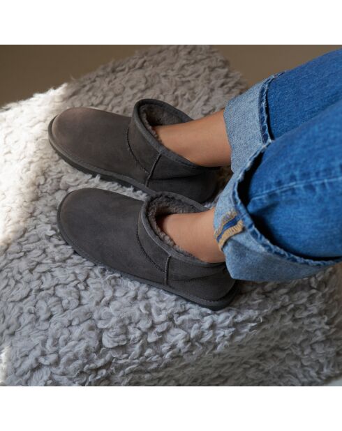 Boots fourrées en Cuir Nubuck Rita grises