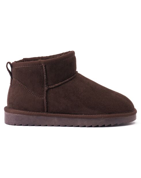 Boots fourrées en Cuir Nubuck Rita marron