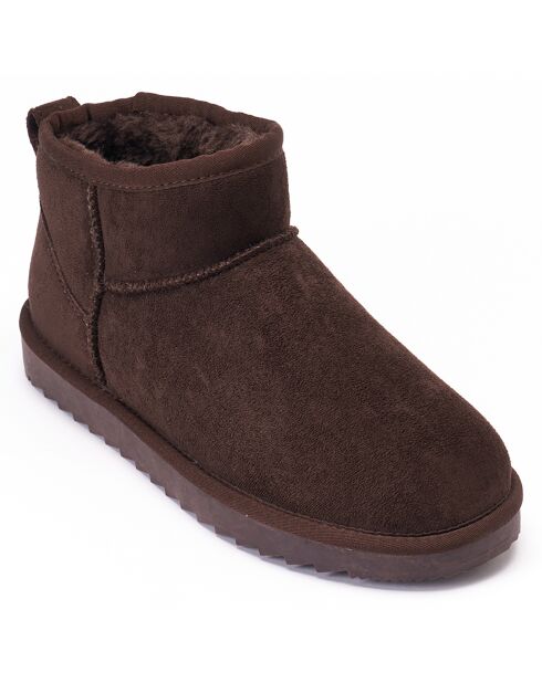 Boots fourrées en Cuir Nubuck Rita marron