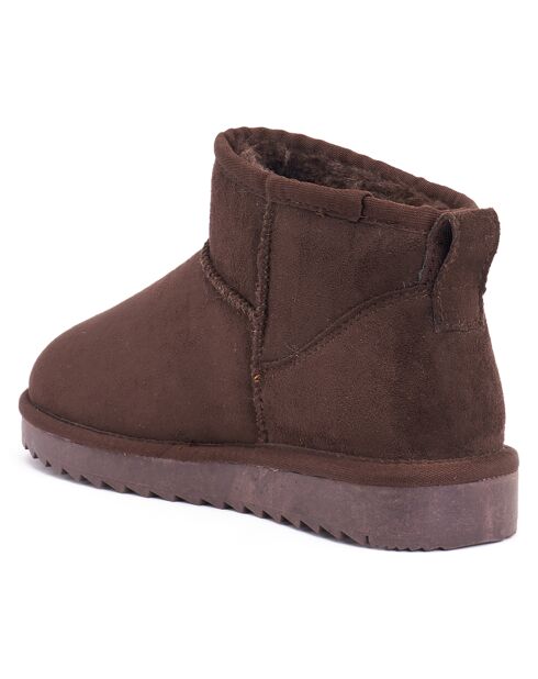 Boots fourrées en Cuir Nubuck Rita marron