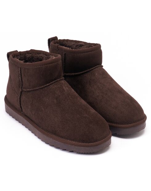 Boots fourrées en Cuir Nubuck Rita marron