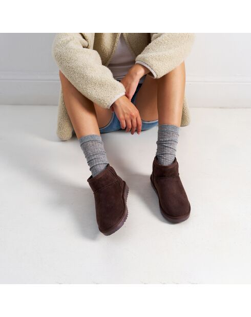 Boots fourrées en Cuir Nubuck Rita marron