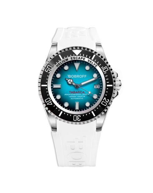 Montre Automatique Homme en Silicone blanc/bleu