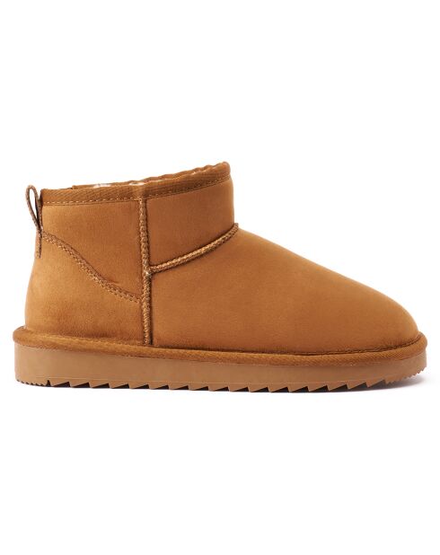 Boots fourrées en Cuir Nubuck Rita cognac