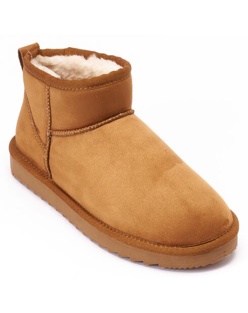 Boots fourrées en Cuir Nubuck Rita cognac