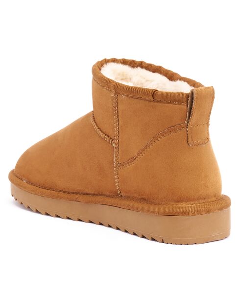 Boots fourrées en Cuir Nubuck Rita cognac