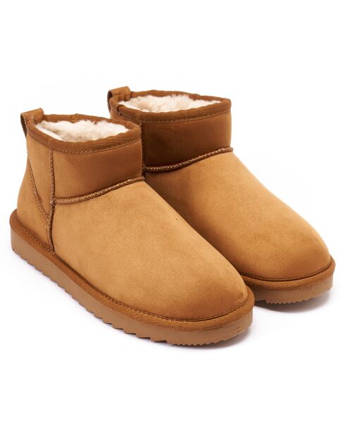 Boots fourrées en Cuir Nubuck Rita cognac