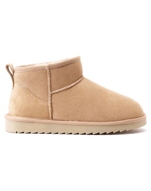 Boots fourrées en Cuir Nubuck Rita beiges