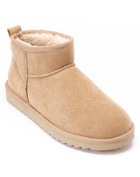 Boots fourrées en Cuir Nubuck Rita beiges