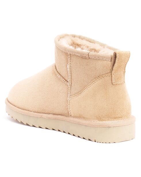 Boots fourrées en Cuir Nubuck Rita beiges