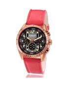 Montre Automatique Homme en Cuir rouge/gris