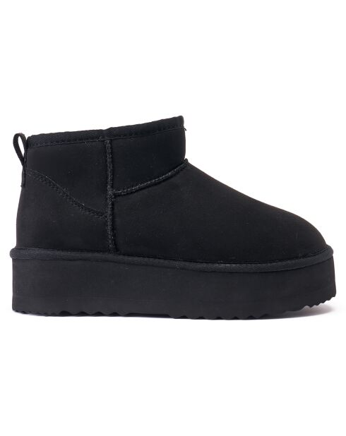 Boots fourrées en Cuir Nubuck Noa noires