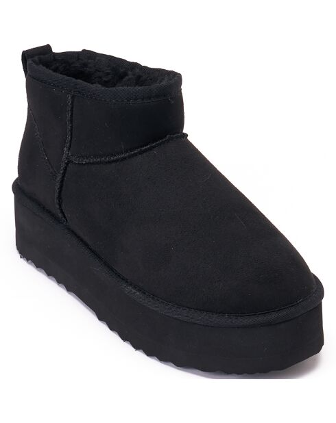 Boots fourrées en Cuir Nubuck Noa noires