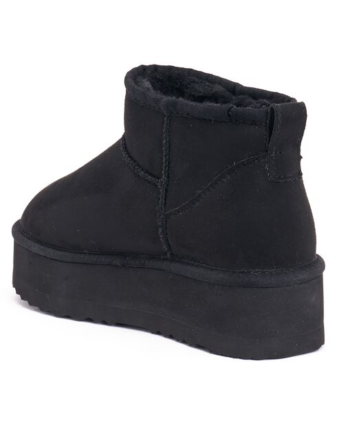 Boots fourrées en Cuir Nubuck Noa noires