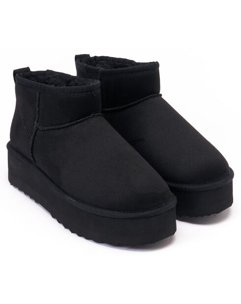 Boots fourrées en Cuir Nubuck Noa noires