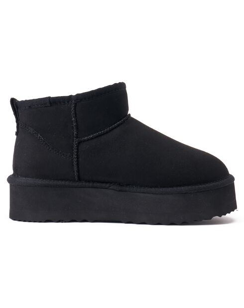Boots fourrées en Cuir Nubuck Noa noires