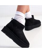 Boots fourrées en Cuir Nubuck Noa noires