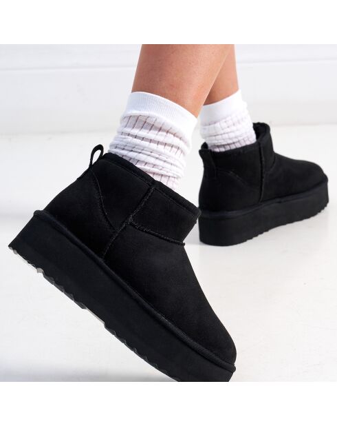 Boots fourrées en Cuir Nubuck Noa noires